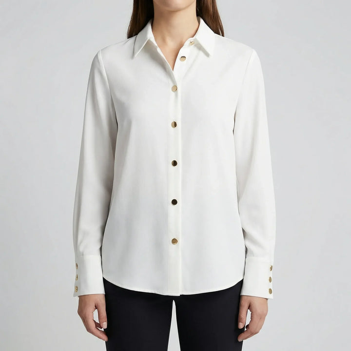 Camisa de manga larga acolchada con botones de Quiltonelle