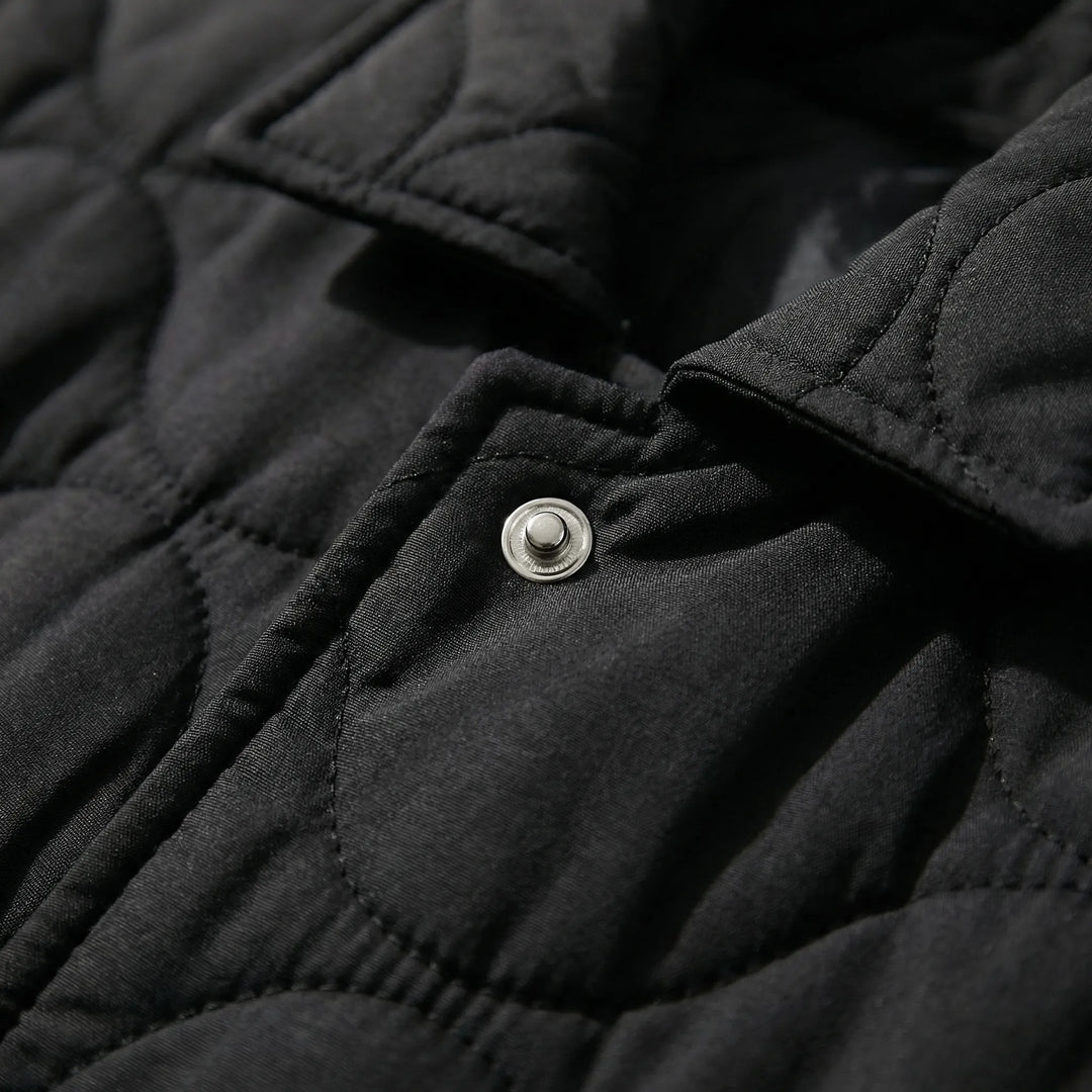 Quiltrova - Chaqueta acolchada con botones a presión para mujer