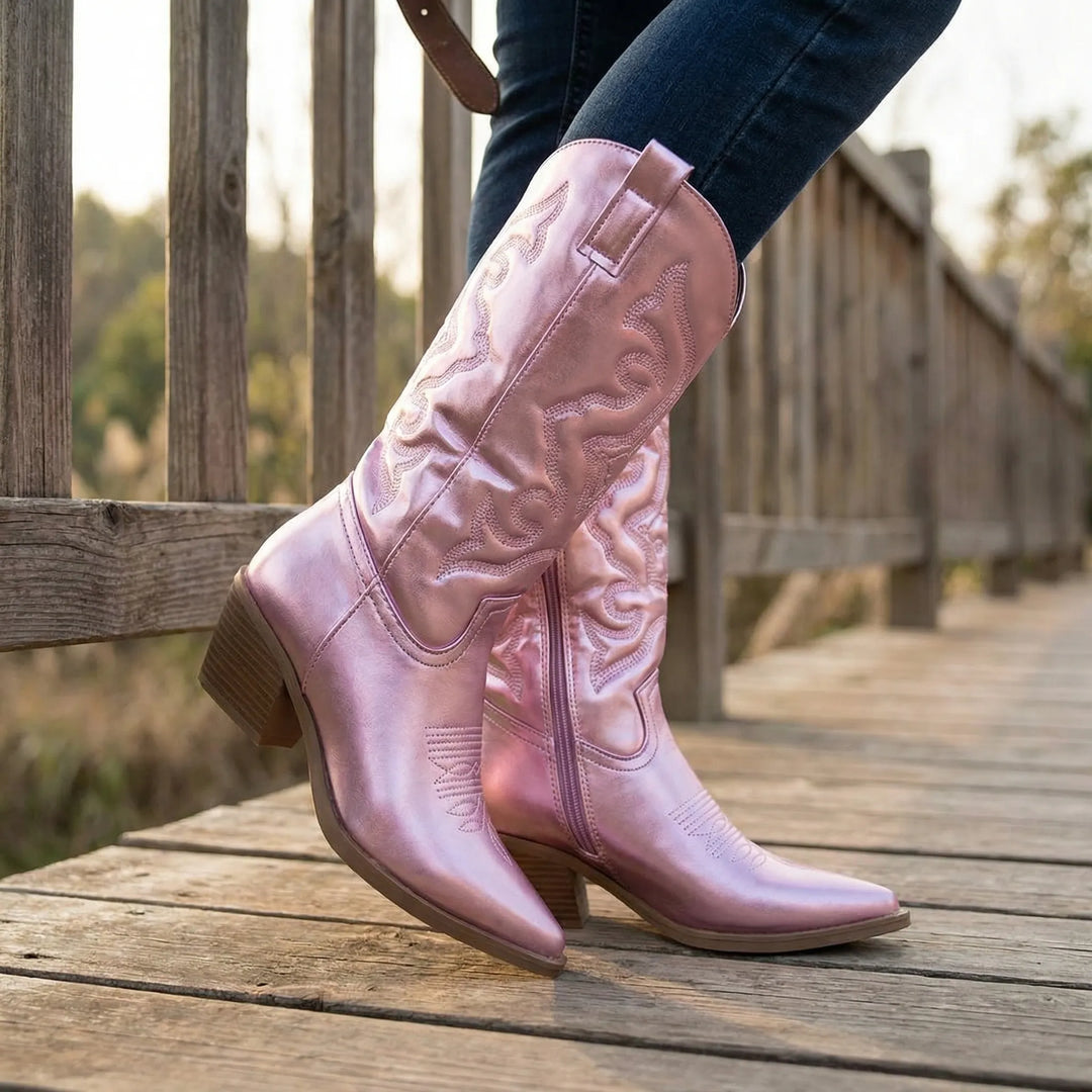 Ranchella - Bota vaquera hasta la rodilla con punta afilada