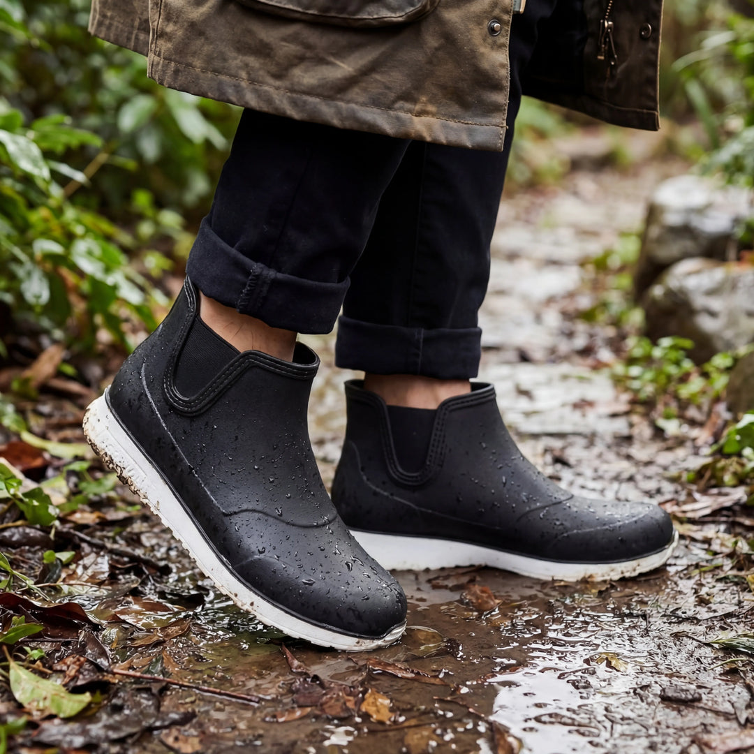 Raynvex - Bota de lluvia impermeable sin cordones hasta el tobillo