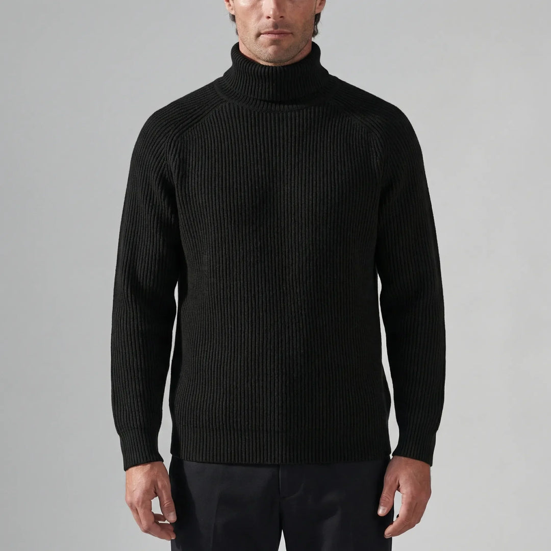 Rollnek - Jersey de cuello alto acanalado de corte ajustado
