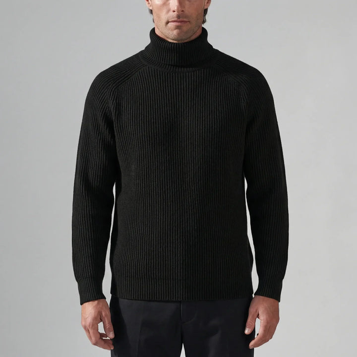 Rollnek - Jersey de cuello alto acanalado de corte ajustado