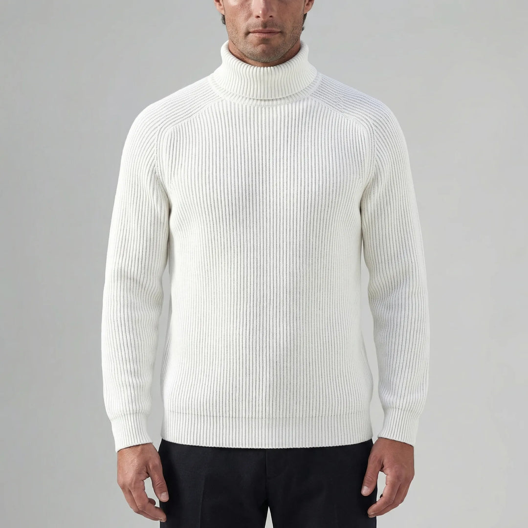Rollnek - Jersey de cuello alto acanalado de corte ajustado