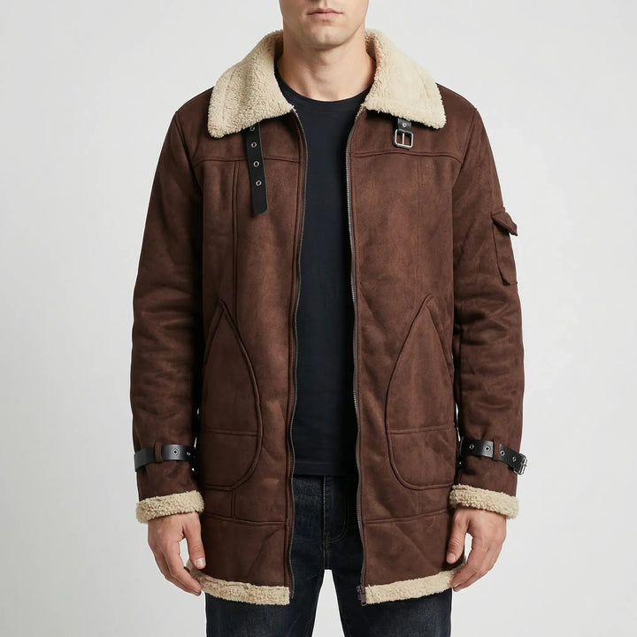 Ruvarka - Chaqueta de hombre con cremallera y forro de sherpa