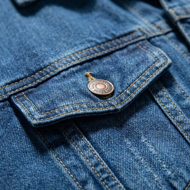 Ruveko - Chaqueta vaquera clásica con botones delanteros