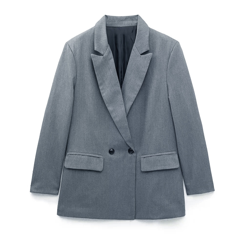 Elegante chaqueta de doble botonadura para mujer