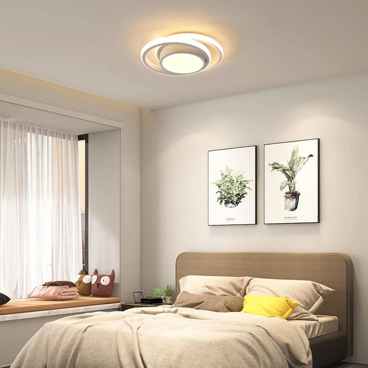 LumiBlanc - Lámpara de techo LED blanca redonda de 32W, luz cálida 3000K
