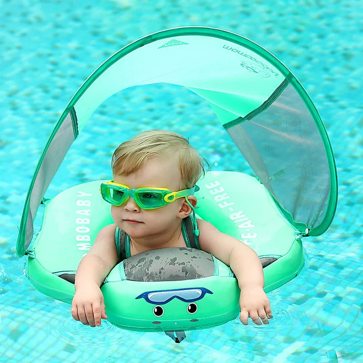Anillo de natación para bebés con parasol