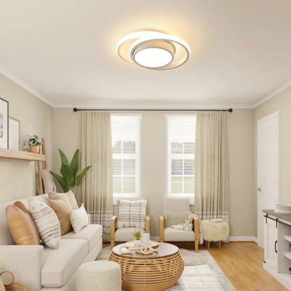 LumiBlanc - Lámpara de techo LED blanca redonda de 32W, luz cálida 3000K