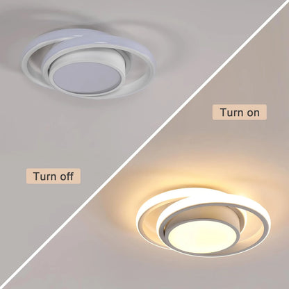 LumiBlanc - Lámpara de techo LED blanca redonda de 32W, luz cálida 3000K