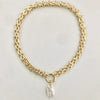 Collar de perlas barrocas de agua dulce con cadena de oro y plata