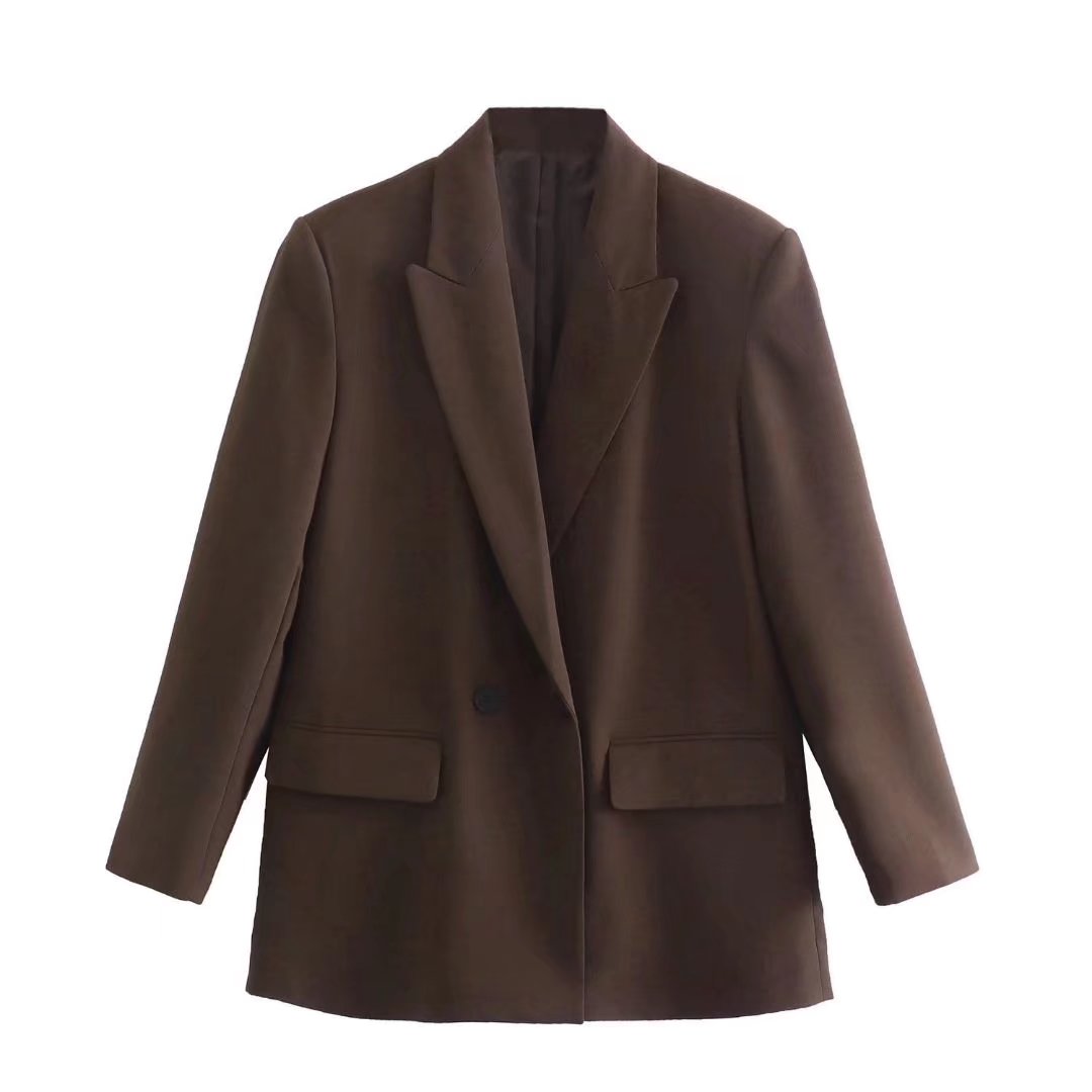 Elegante chaqueta de doble botonadura para mujer