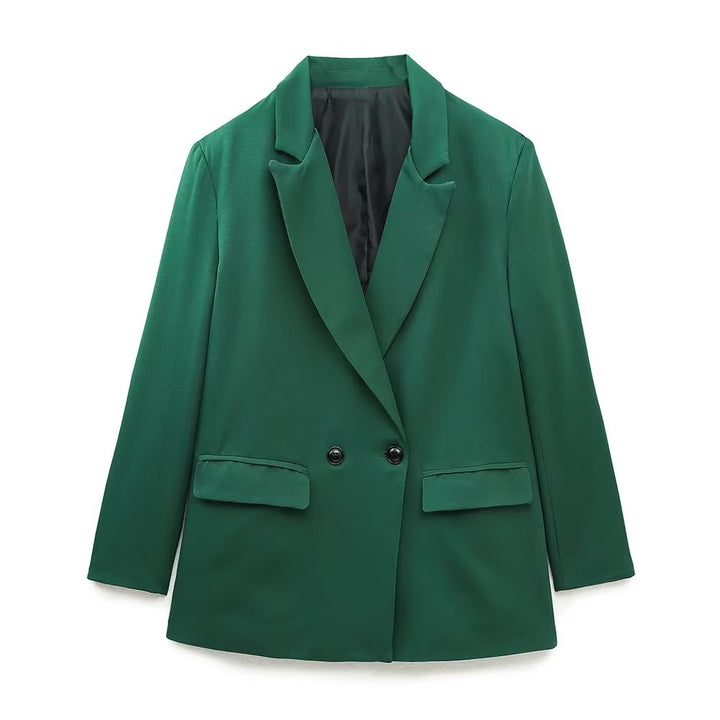 Elegante chaqueta de doble botonadura para mujer