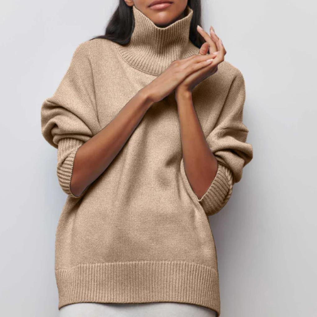 Suéter de Cuello Alto para Mujeres – Básico de Invierno