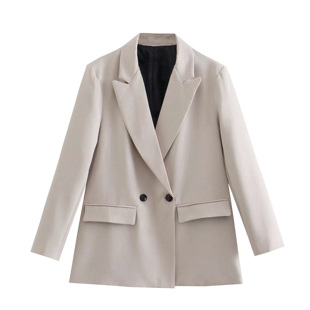 Elegante chaqueta de doble botonadura para mujer