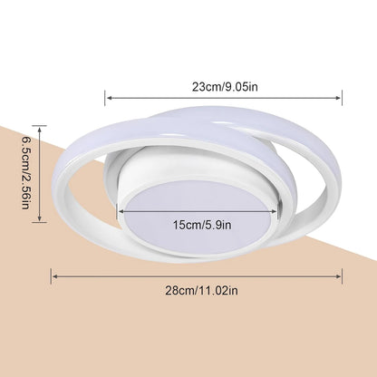 LumiBlanc - Lámpara de techo LED blanca redonda de 32W, luz cálida 3000K