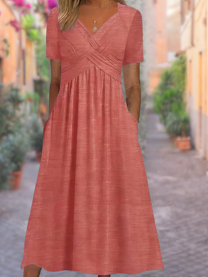 Elegante vestido de verano con cuello en V