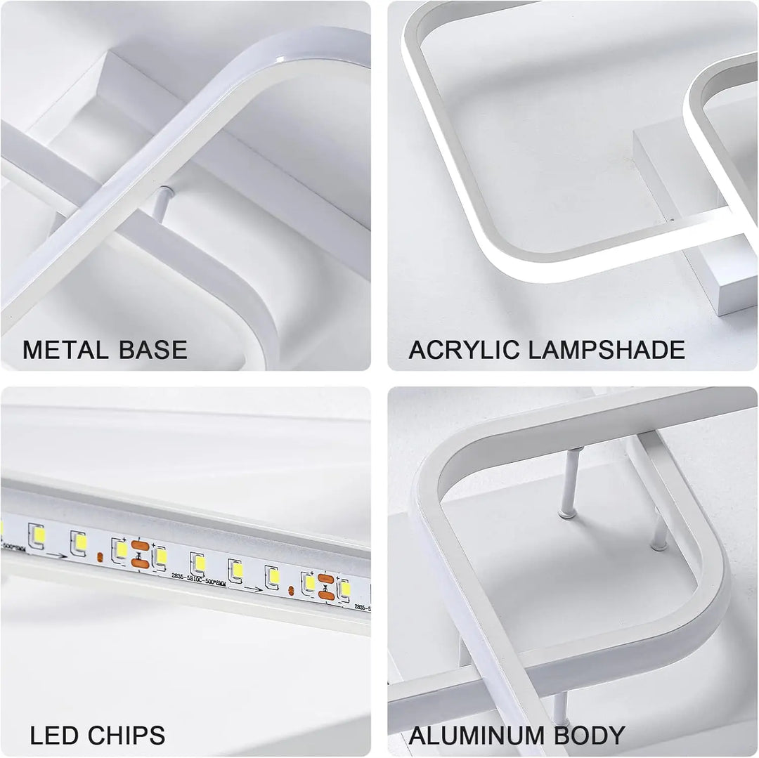 LumiSquare - Lámpara de techo LED moderna con diseño geométrico, 42W