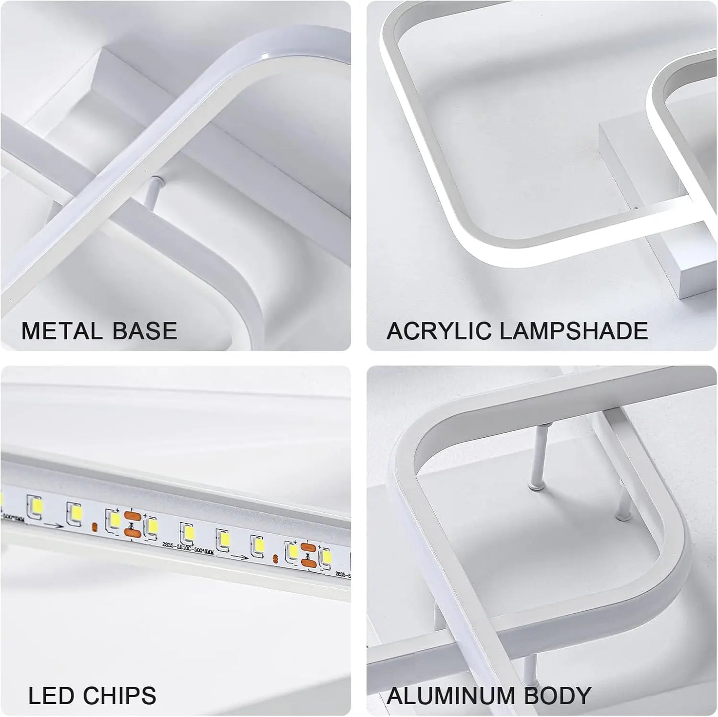 LumiSquare - Lámpara de techo LED moderna con diseño geométrico, 42W