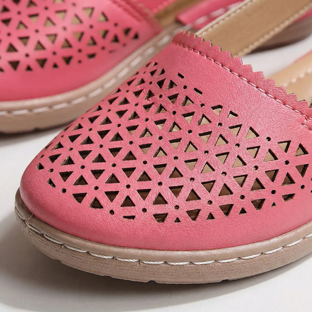 Sandriva - Alpargatas planas de cuña sin cordones