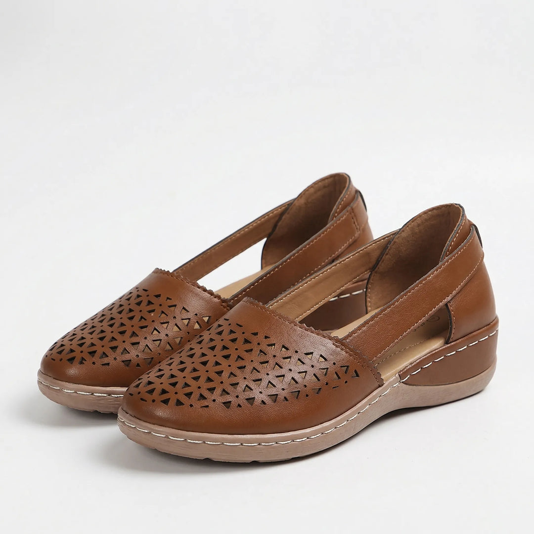 Sandriva - Alpargatas planas de cuña sin cordones