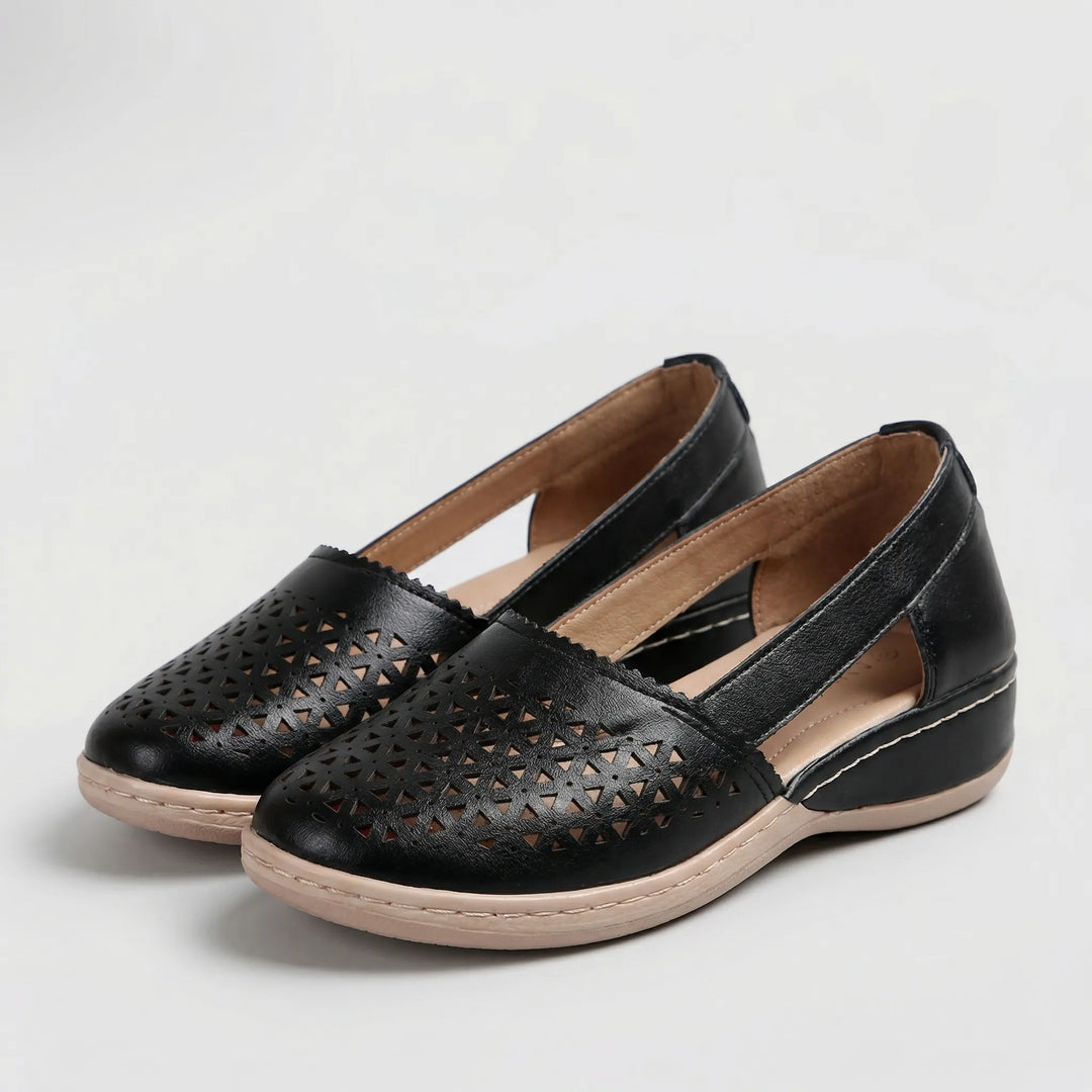 Sandriva - Alpargatas planas de cuña sin cordones