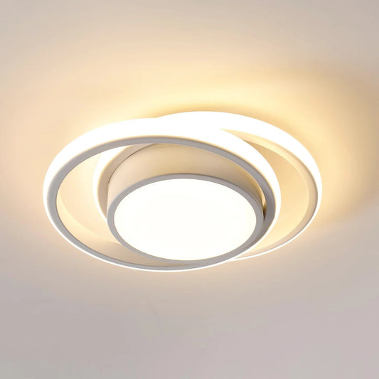 LumiBlanc - Lámpara de techo LED blanca redonda de 32W, luz cálida 3000K