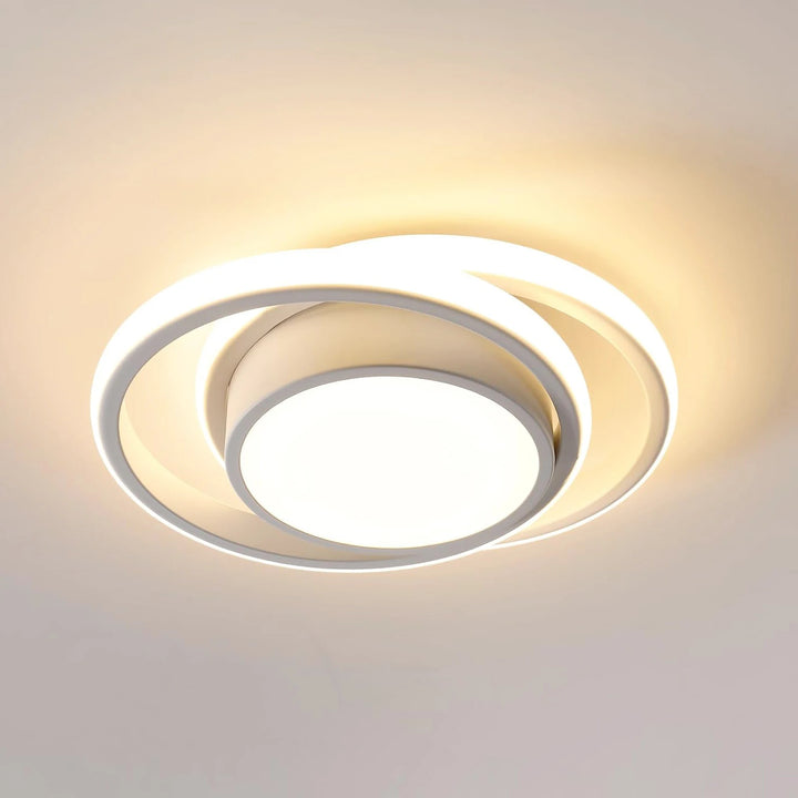 LumiBlanc - Lámpara de techo LED blanca redonda de 32W, luz cálida 3000K