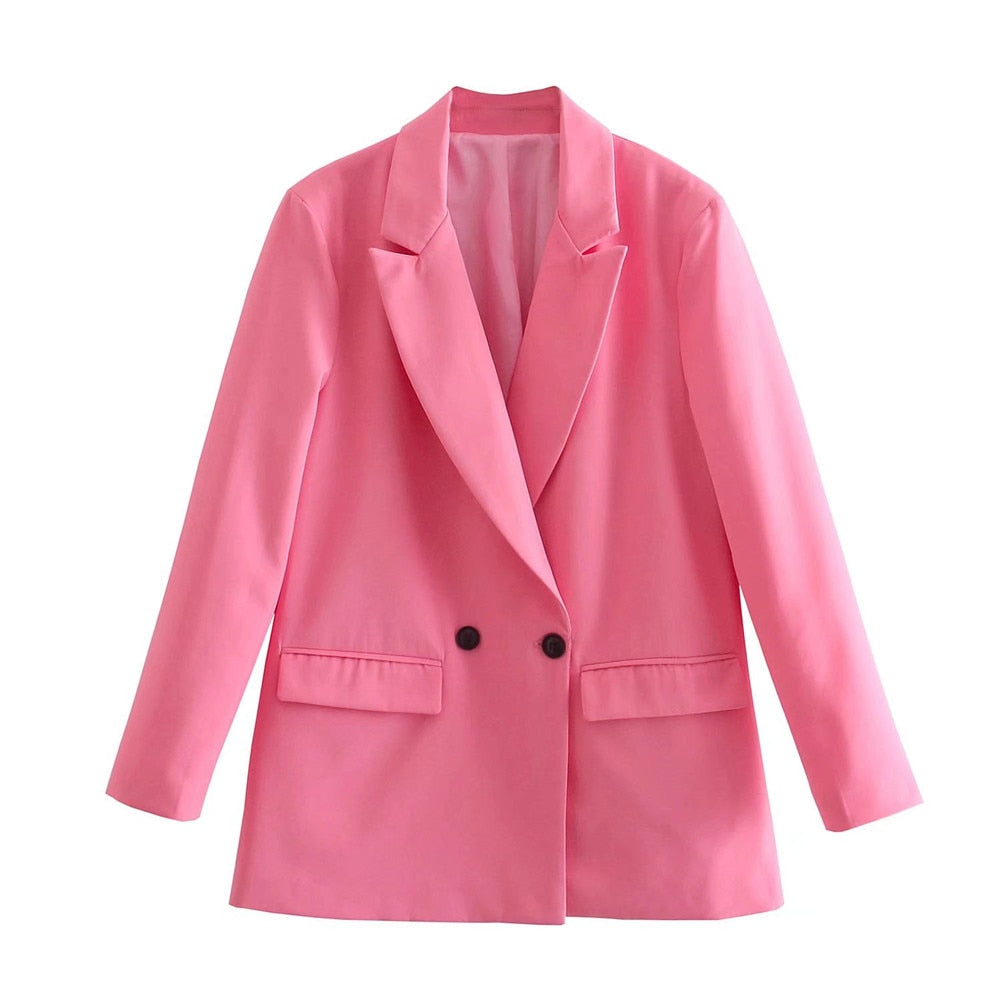 Elegante chaqueta de doble botonadura para mujer