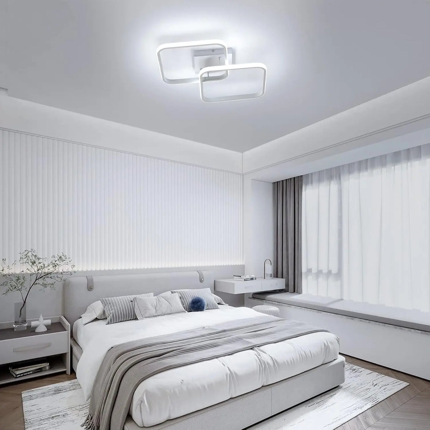 LumiSquare - Lámpara de techo LED moderna con diseño geométrico, 42W