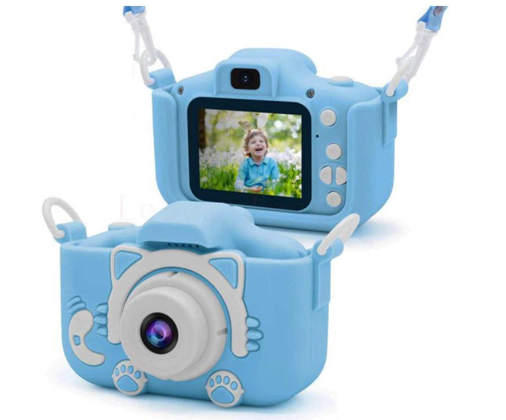 Mini cámara digital HD con funda protectora para niños