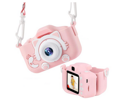 Mini cámara digital HD con funda protectora para niños