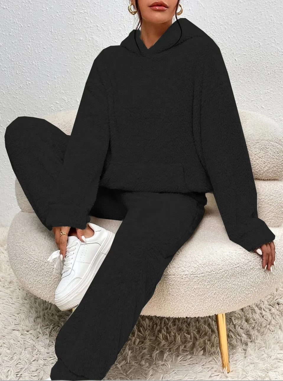 Pijama de felpa con capucha ultracómodo: elegancia acogedora para momentos de relax