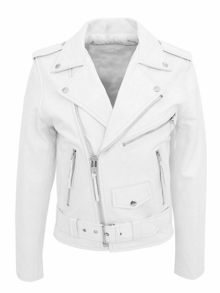Chaqueta de cuero para motociclista para hombre