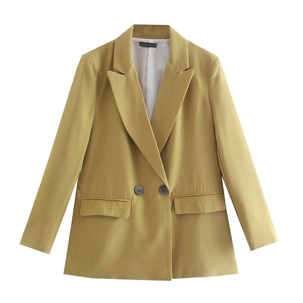 Elegante chaqueta de doble botonadura para mujer