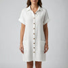 Vestido Camisa Midi con Botón Frontal