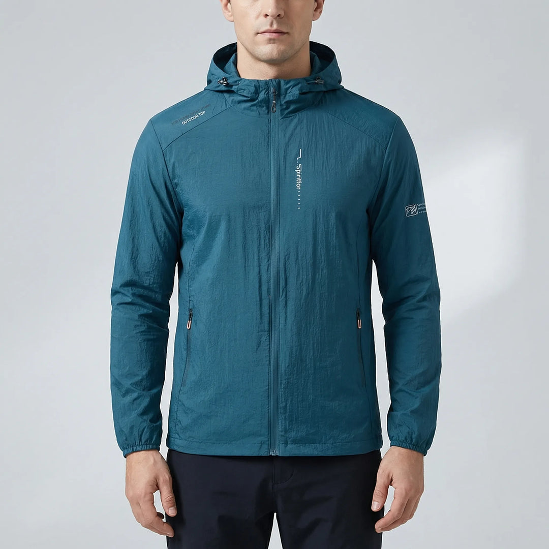 Skydraft - Chaqueta cortavientos ultraligera con capucha para hombre