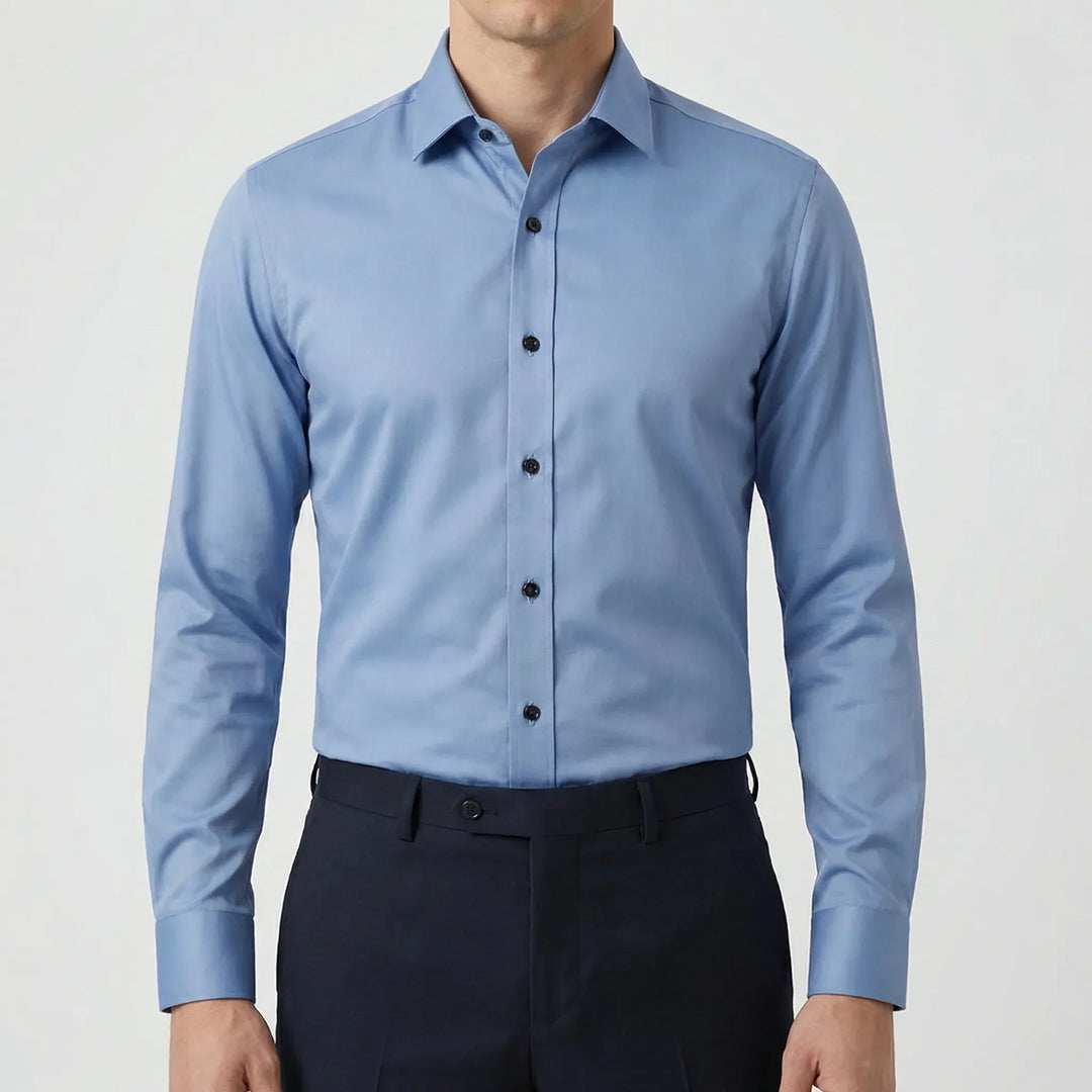 Slexon - Camisa de vestir de manga larga de corte ajustado