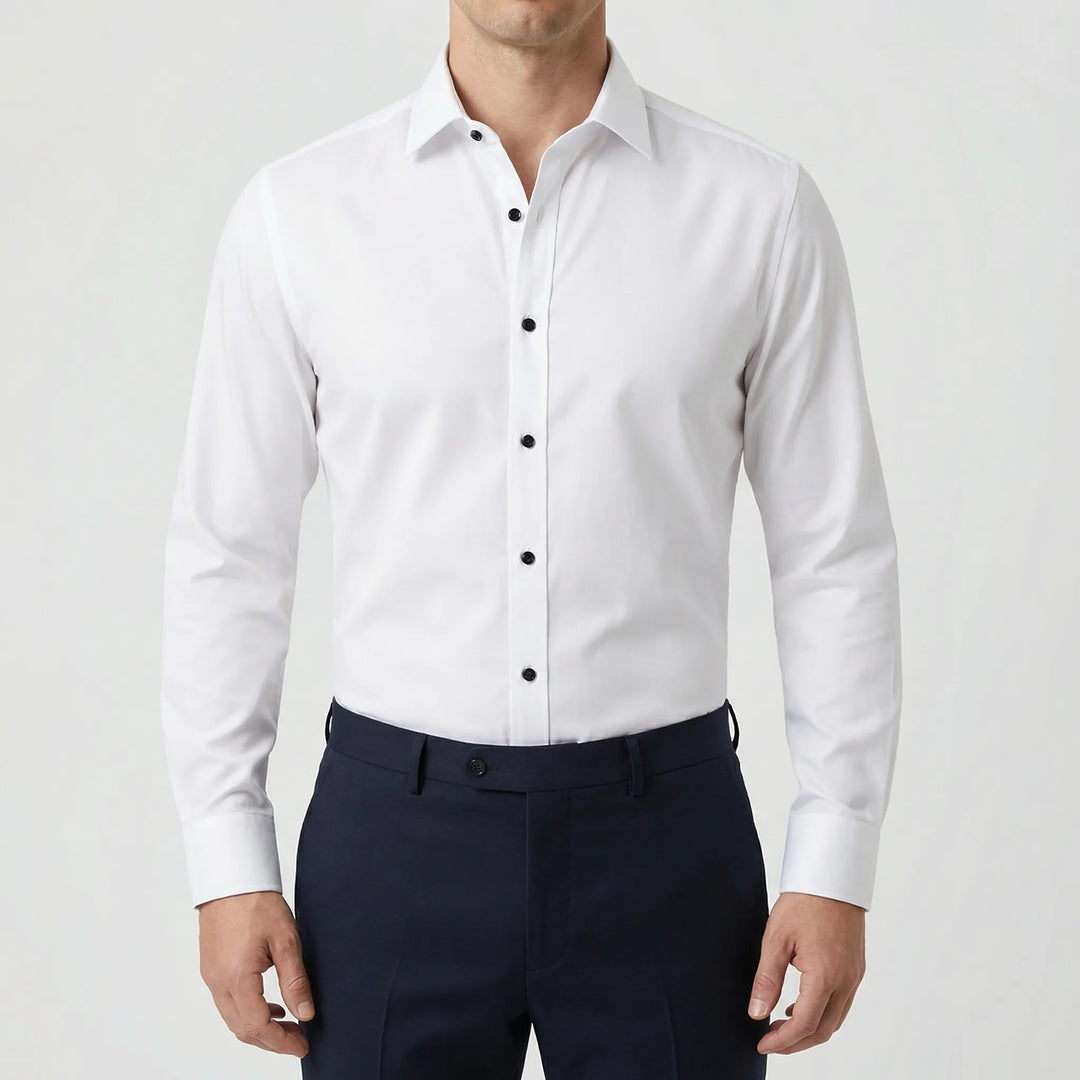 Slexon - Camisa de vestir de manga larga de corte ajustado