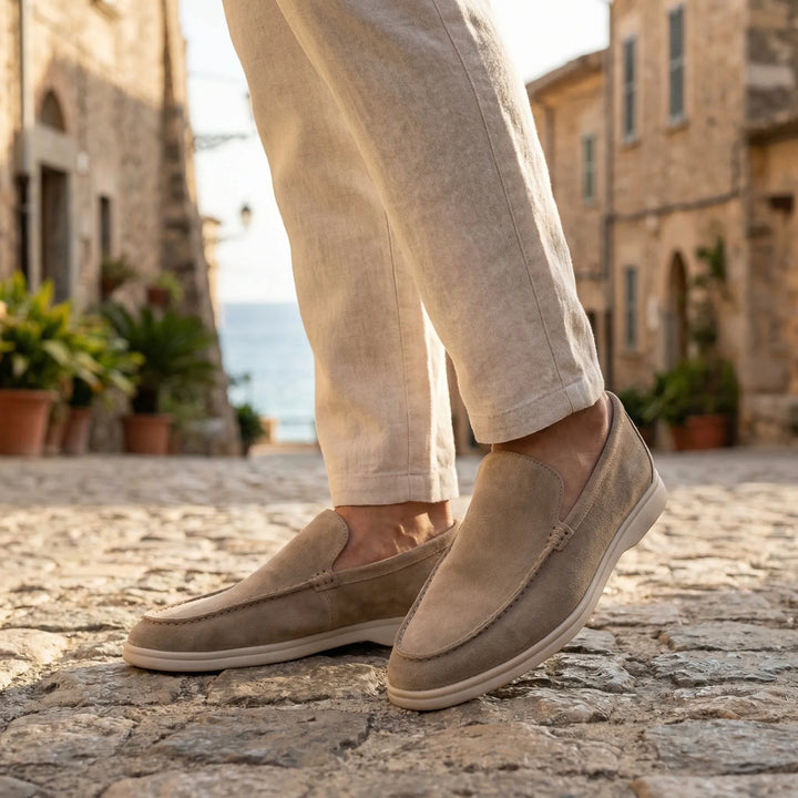 Sofstep - Mocasines de ante sin cordones para hombre
