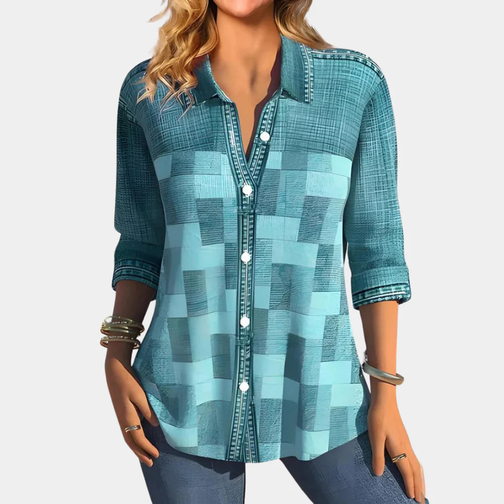 Blusa Casual para Mujer con Patrón a Cuadros
