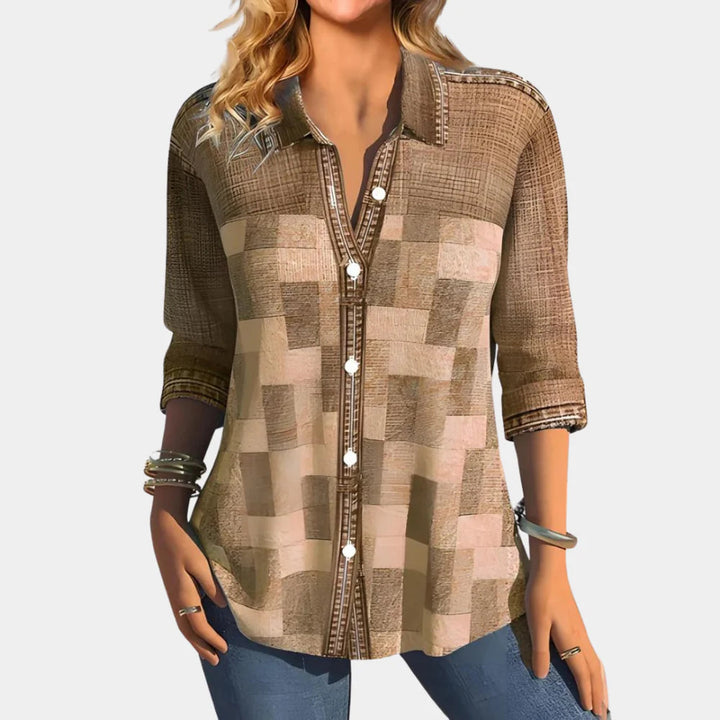 Blusa Casual para Mujer con Patrón a Cuadros