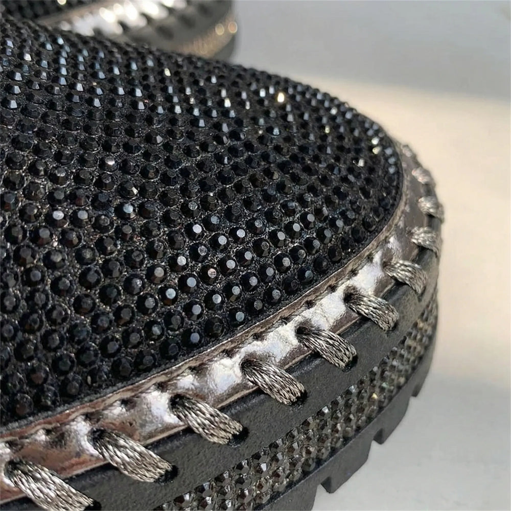 Sparkova - Zapatos planos sin cordones adornados con pedrería