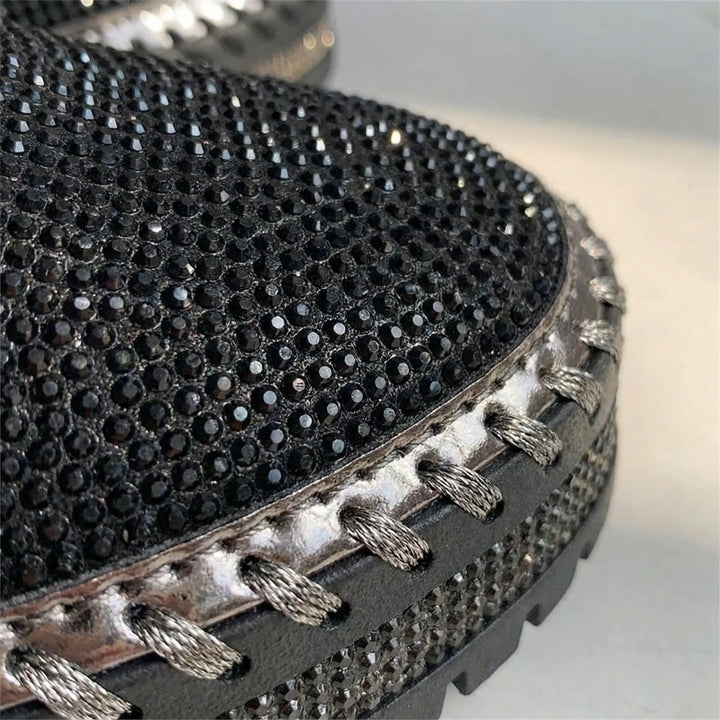 Sparkova - Zapatos planos sin cordones adornados con pedrería