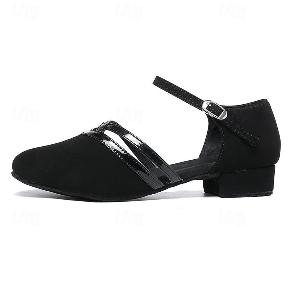 Stagelara - Zapato de baile latino con tacón cuadrado bajo