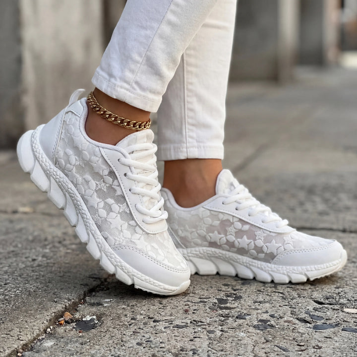Stellux - Zapatillas casuales con cordones y estampado de estrellas