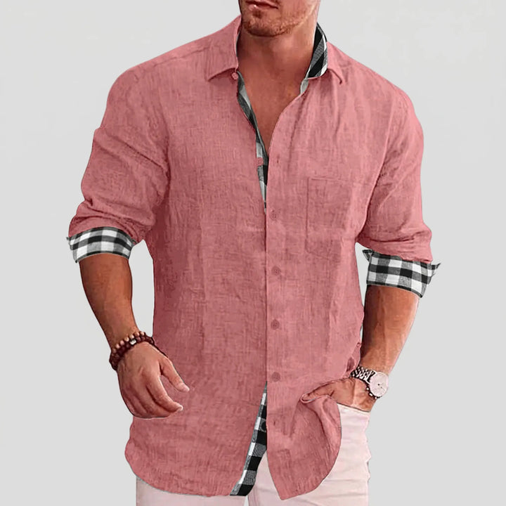 Stradell - Camisa informal de manga larga con botones delanteros