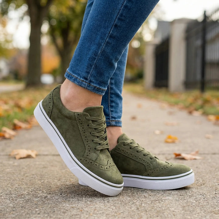 Strivelle - Zapatillas deportivas de mujer con plataforma y cordones