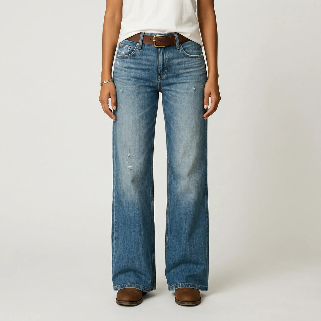 Strolvex - Pantalones de mujer de pierna ancha y corte recto
