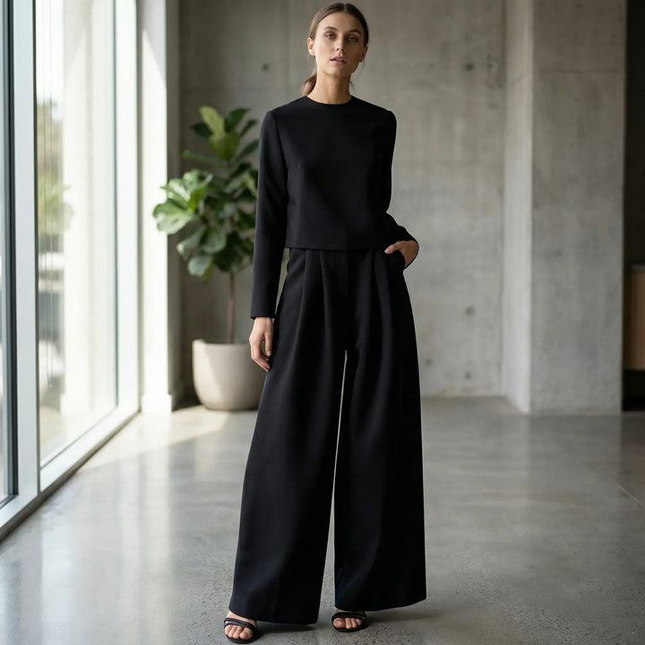 Strunova - Conjunto formal de dos piezas (blusa y pantalón)